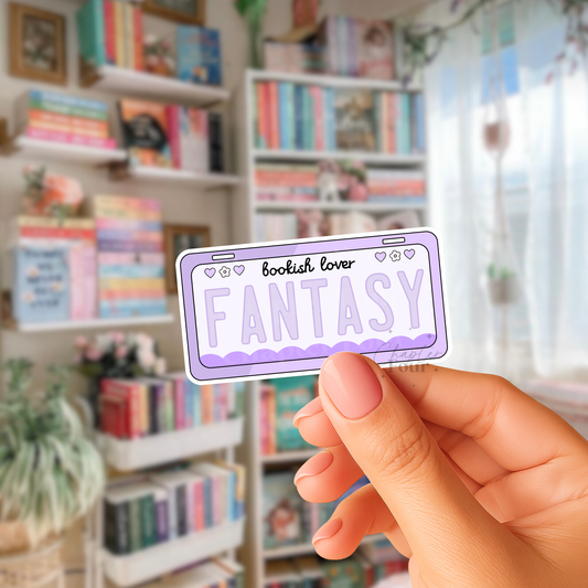 Book Lover Fantasy Plate Sticker