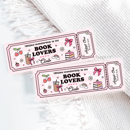 Book Lovers Club Ticket Bookmark