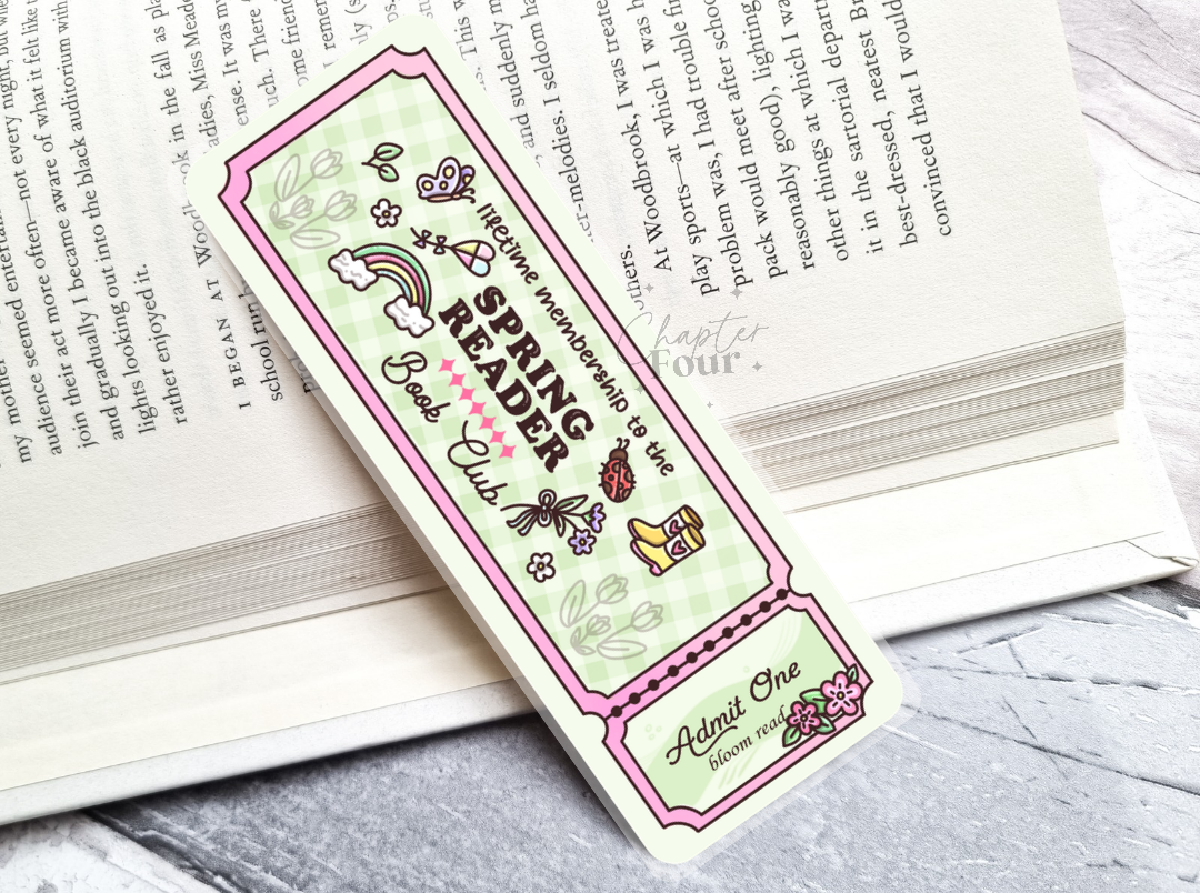 Spring Reader Book Club Ticket Bookmark