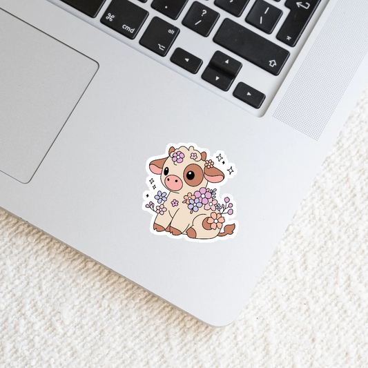 Flower Cow Sticker