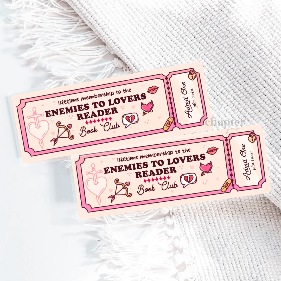 Enemies To Lovers Book Club Ticket Bookmark