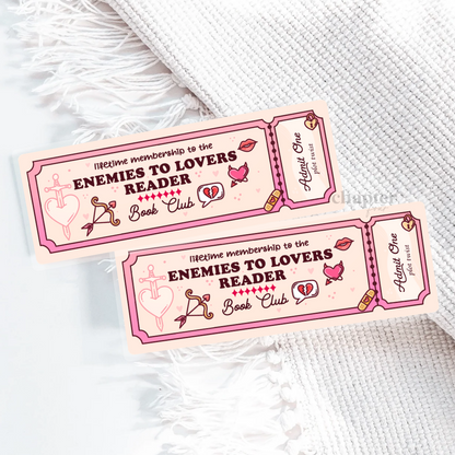 Enemies To Lovers Book Club Ticket Bookmark