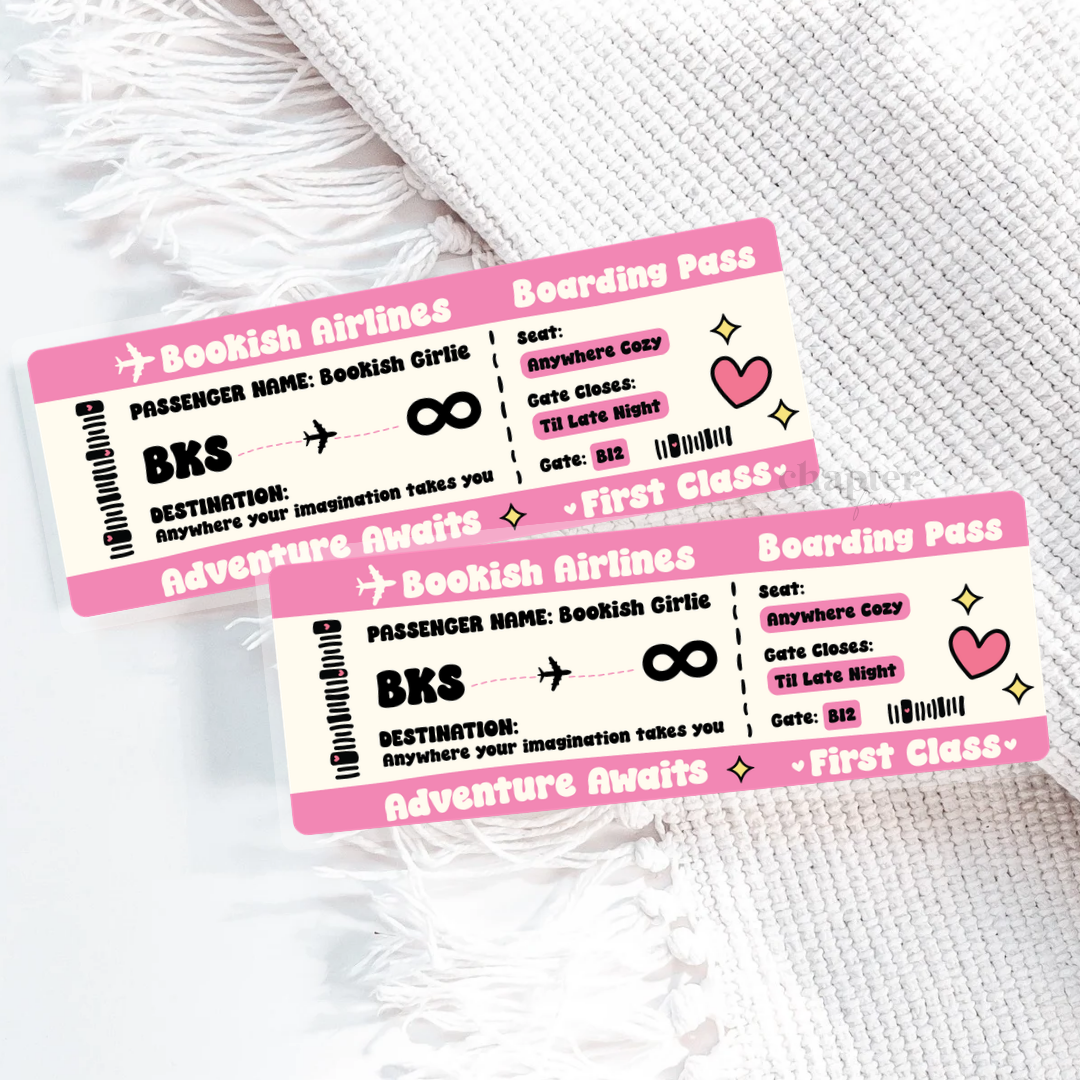 Bookish Airlines Ticket Bookmark