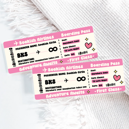 Bookish Airlines Ticket Bookmark