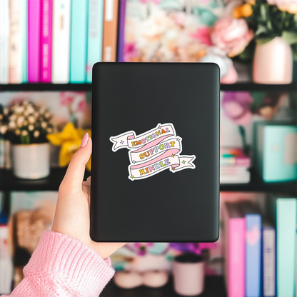 Emotional Support Kindle Ribbon Sticker