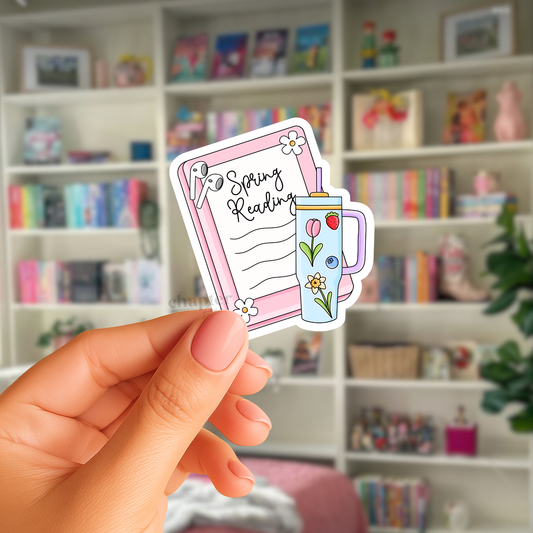 Spring Reading Sticker