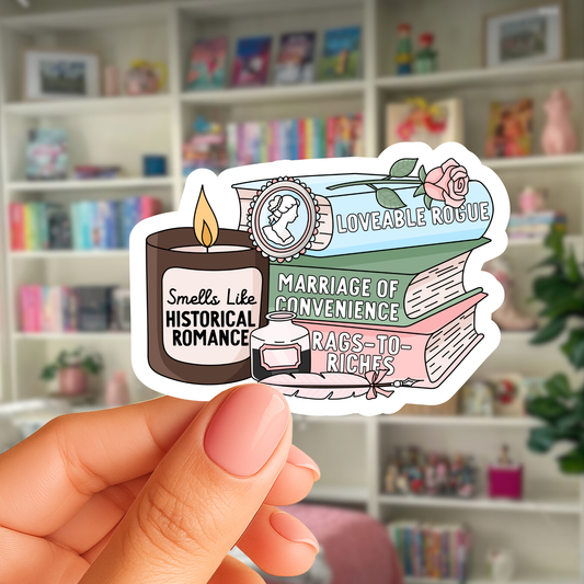 Historical Romance Bookstack Sticker