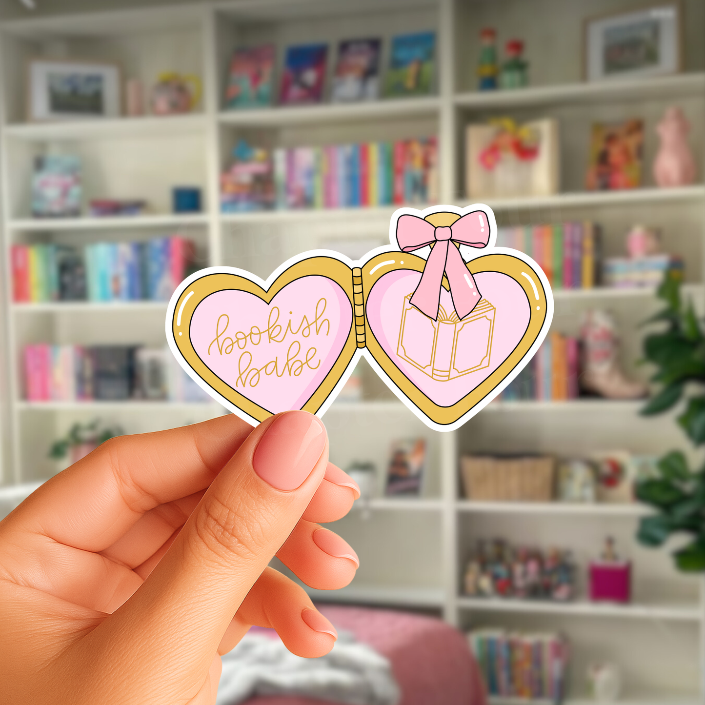 Bookish Babe Locket Sticker