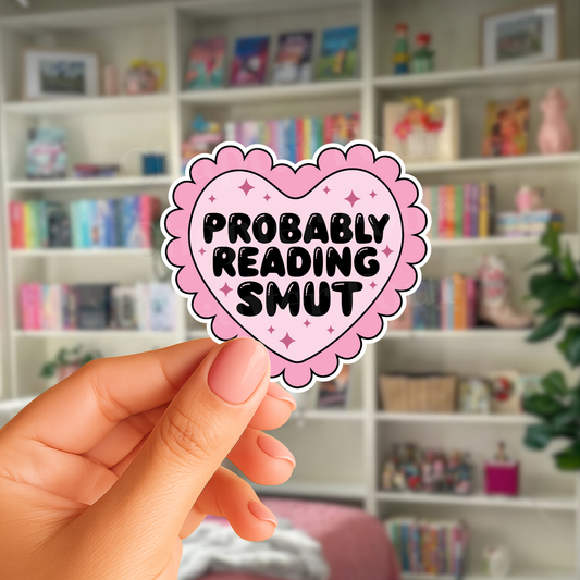 Probably Reading Smut Heart Sticker