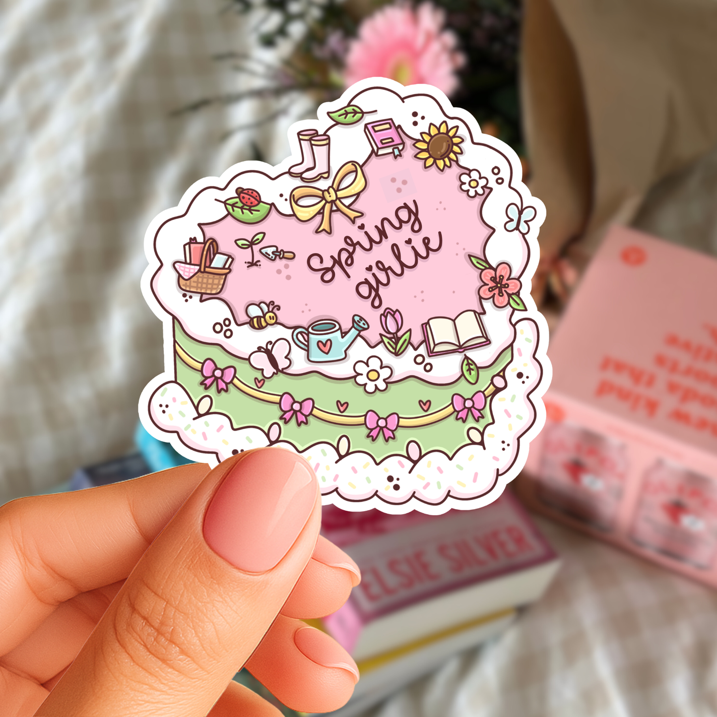 Spring Girlie Cake Sticker
