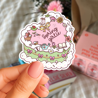 Spring Girlie Cake Sticker