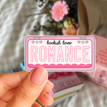 Bookish Lover Romance Plate Sticker