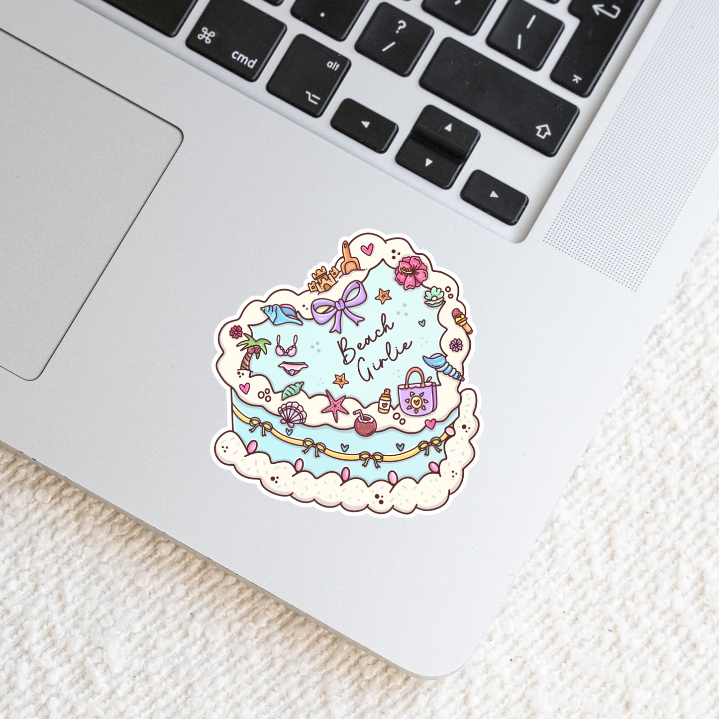 Beach Girlie Cake Sticker