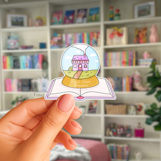Small Town Romance Globe Sticker
