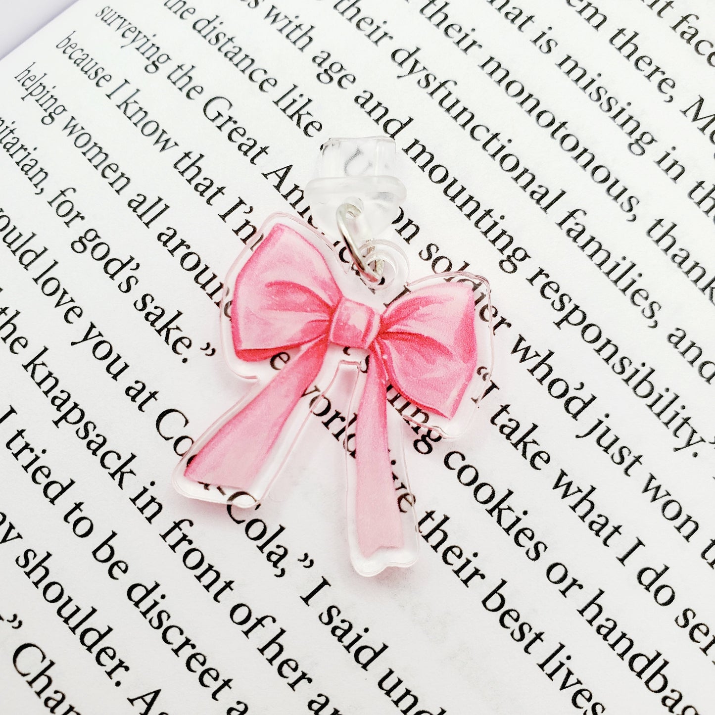 Pink Bow Double-Sided Dust Plug Charm
