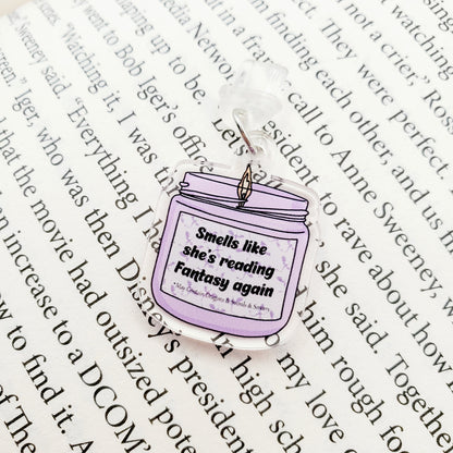 Smells Like She's Reading Fantasy Again Candle Dust Plug Charm