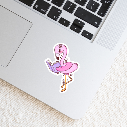 Bookish Summer Flamingo Sticker
