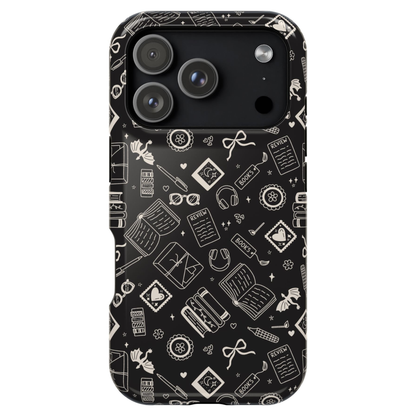 Bookish Doodles Phone Case | Magnetic Compatible, Dual Layer Protection