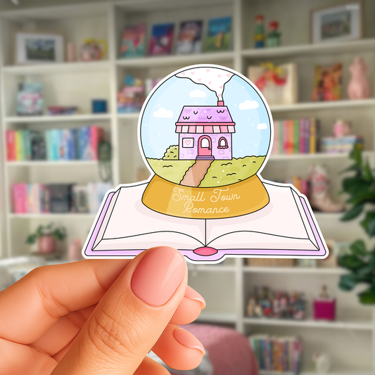 Small Town Romance Globe Sticker