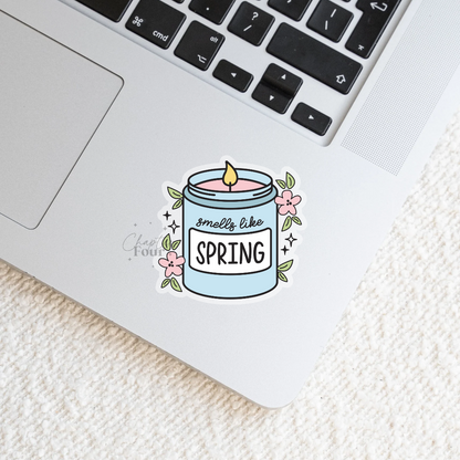 Smells Like Spring Candle Sticker