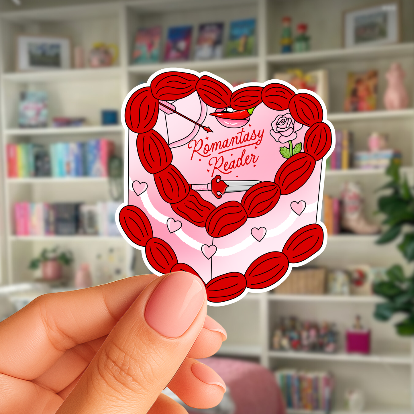 Romantasy Reader Cake Sticker