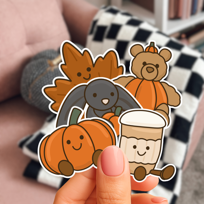 Pumpkin Patch Pals Sticker Pack | Cozy Fall Vinyl Stickers