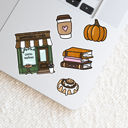 Cozy Café Sticker Pack | Fall Vinyl Stickers